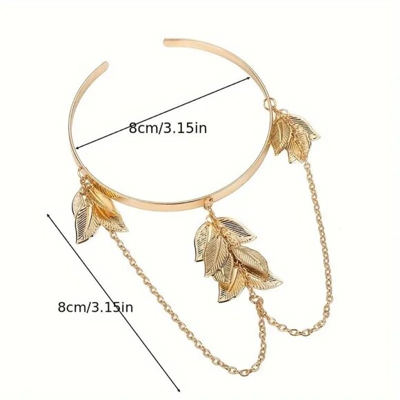 Upper Arm Cuff Bracelet Armlet Chain Dangle Stylish Greek Goddess Cleopatra Sexy - Picture 3 of 3